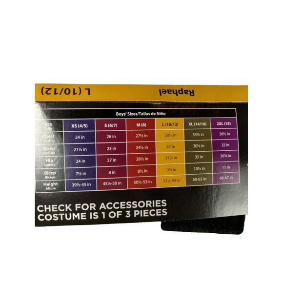 Rubies Boys L 10/12 Teenage Mutant Ninja Turtles Raphael Halloween Costume - Picture 7 of 9